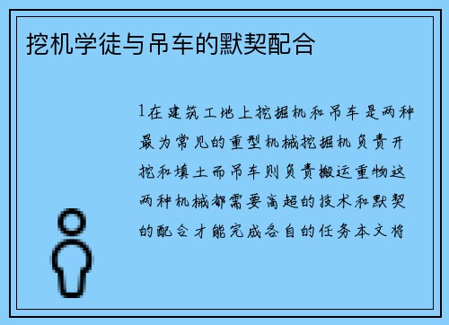 挖机学徒与吊车的默契配合